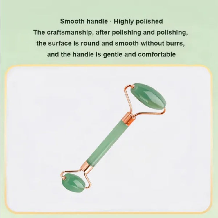 Jade Roller and Gua Sha Set - Natural Facial Massage Tool for Anti-Aging
